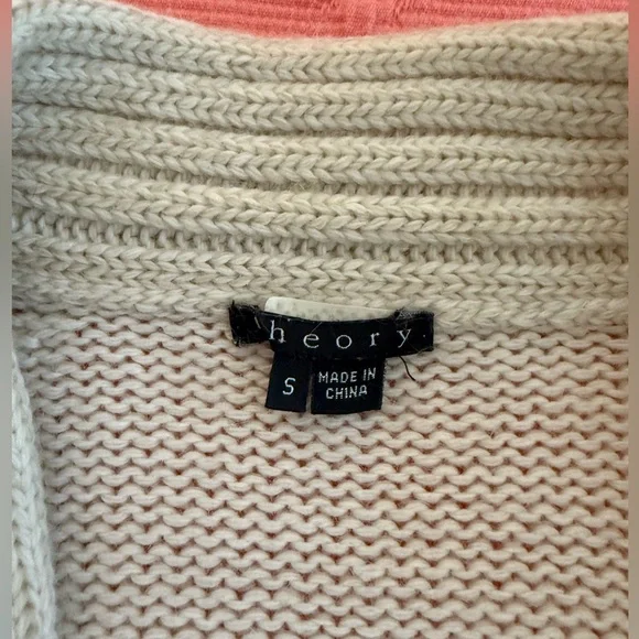 EUC Theory cashmere/merino wool blend cream colored sweater, size Smalll - Picture 8 of 8